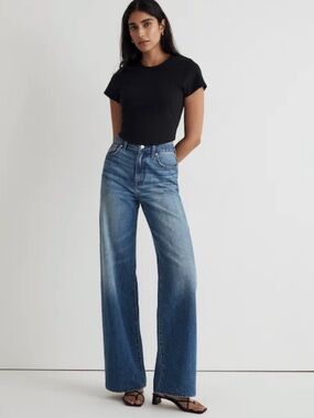 NWT Madewell Superwide-Leg Jeans Fannin Wash Sz 27